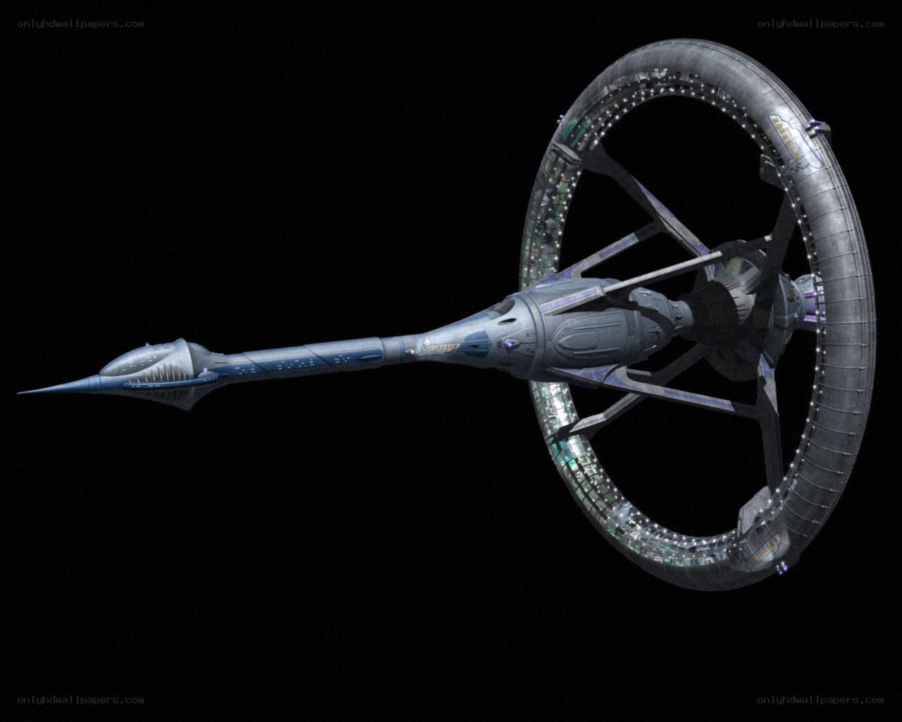 federation starship with ring