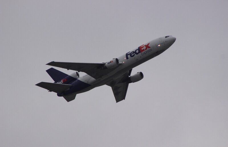 FedEx Cargo Airplane — Gray, Neutral, Photograph