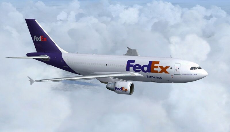 FedEx Cargo Airplane — White, Calm, Digital Art