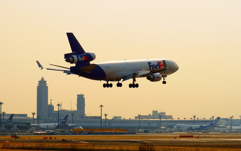 FedEx Cargo Plane — White, Dramatic
