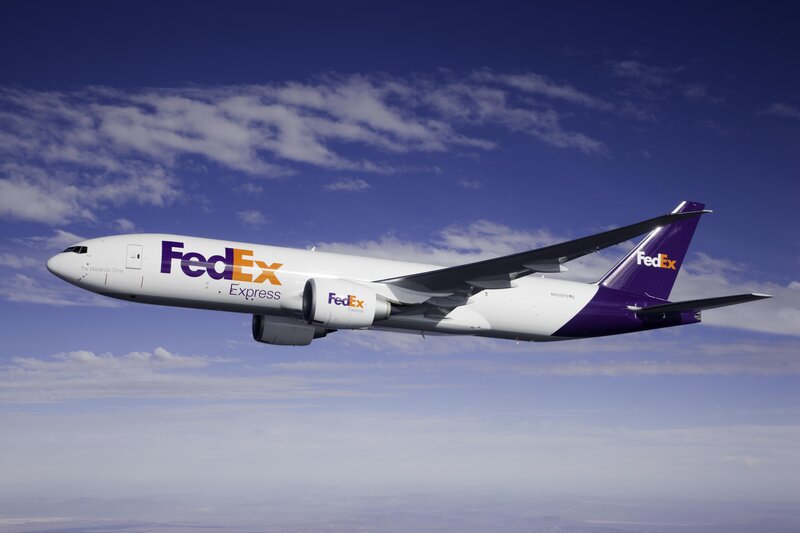 FedEx Express cargo plane in flight