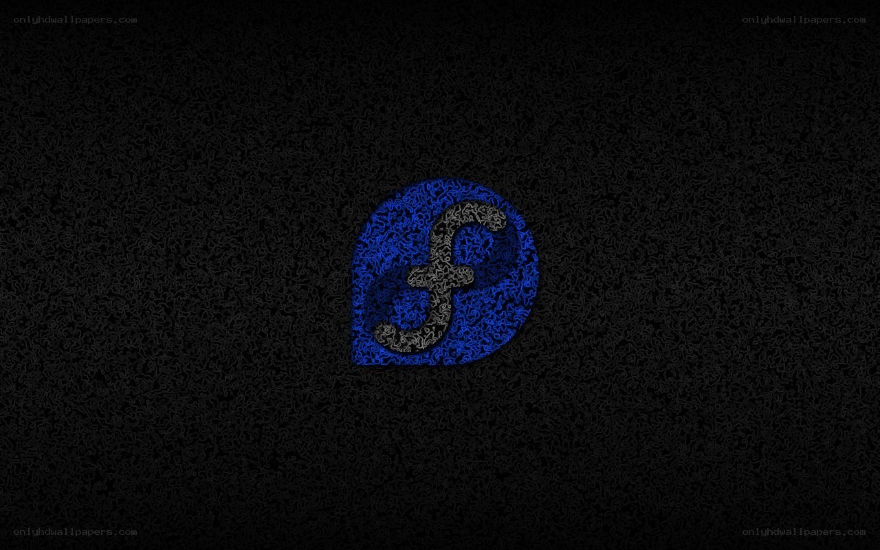 Fedora logo on dark background