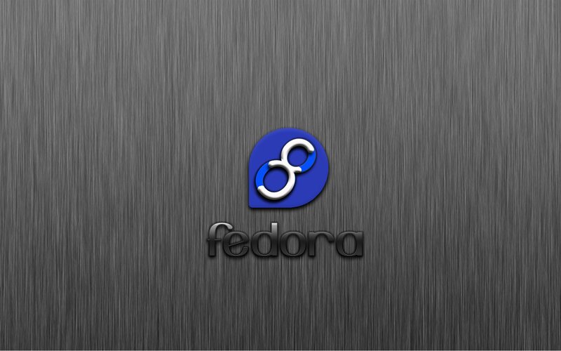 Fedora Logo on Metal