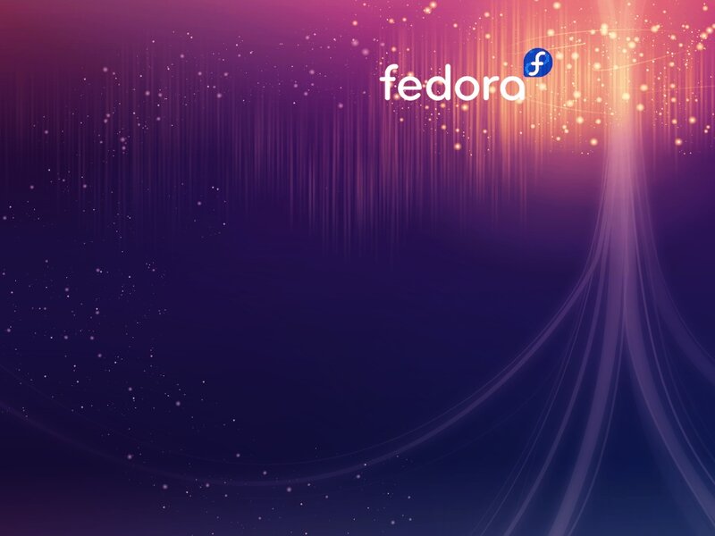 Fedora logo on purple background