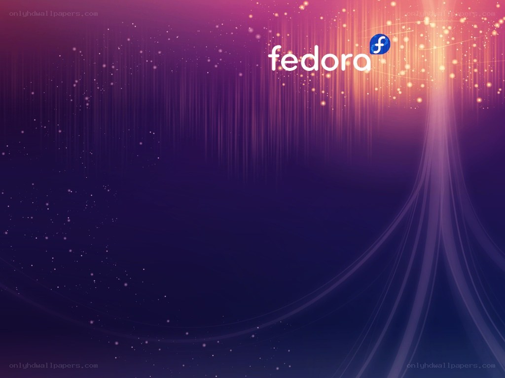 Fedora logo on purple background