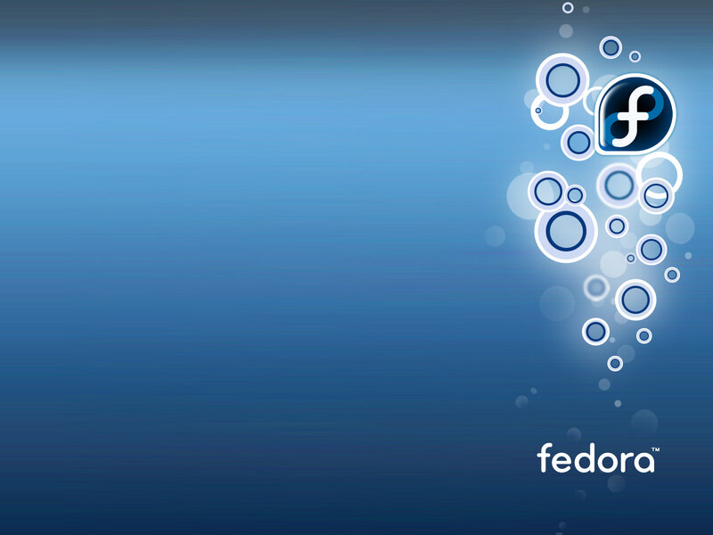 Fedora logo with bubbles