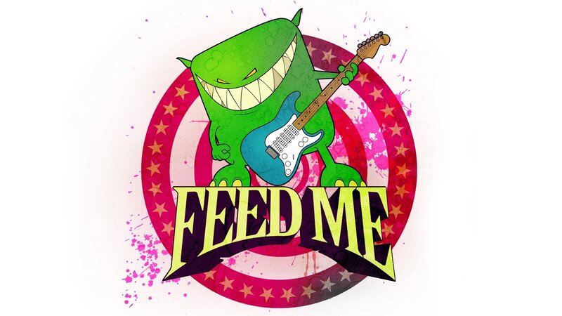 Feed Me logo with monster