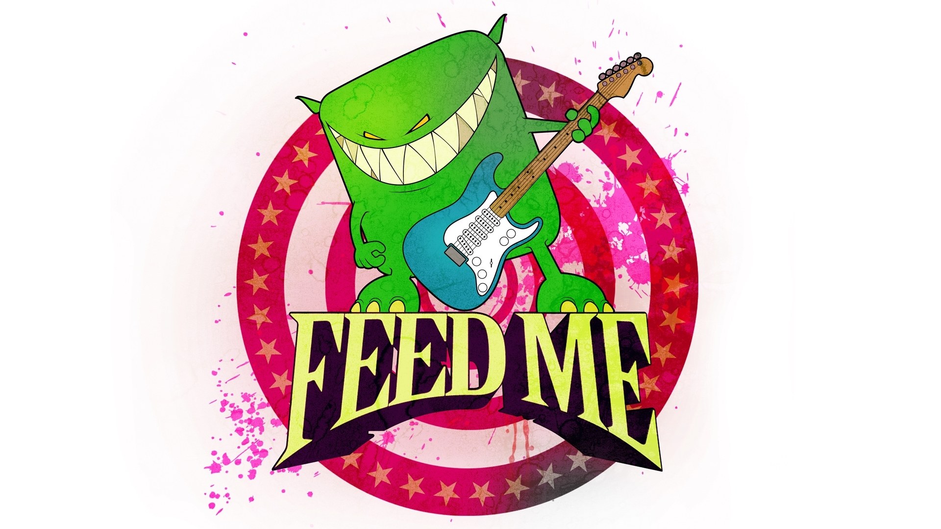 Feed Me logo with monster