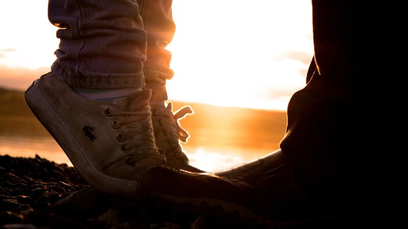 feet at sunset