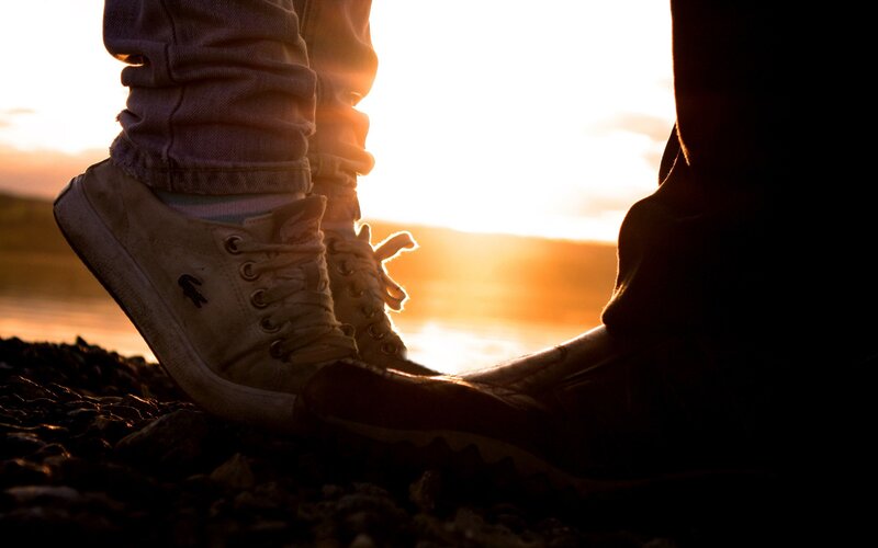 feet at sunset