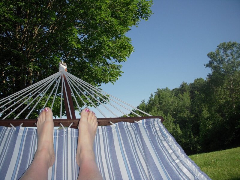 Feet in a hammock