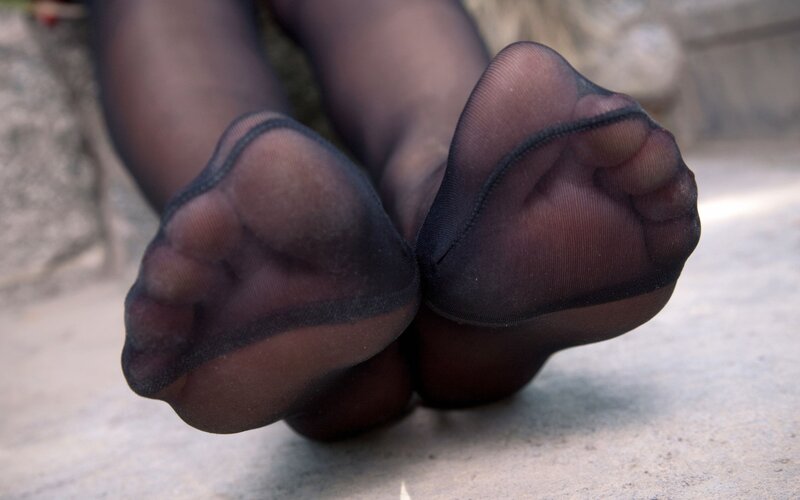 feet in black stockings