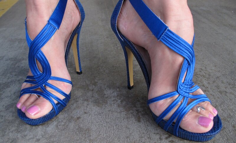 Feet in Blue Heels