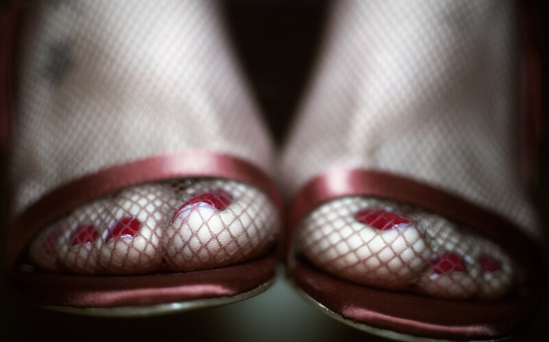 feet in fishnet stockings