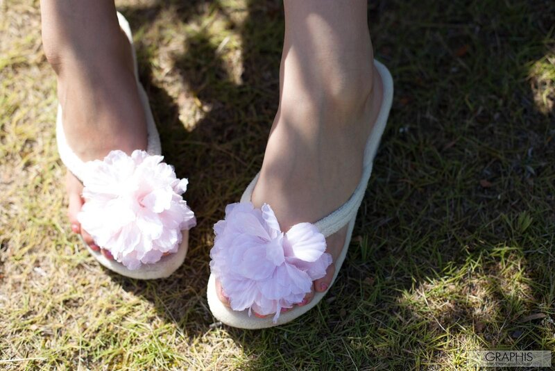 feet in floral sandals