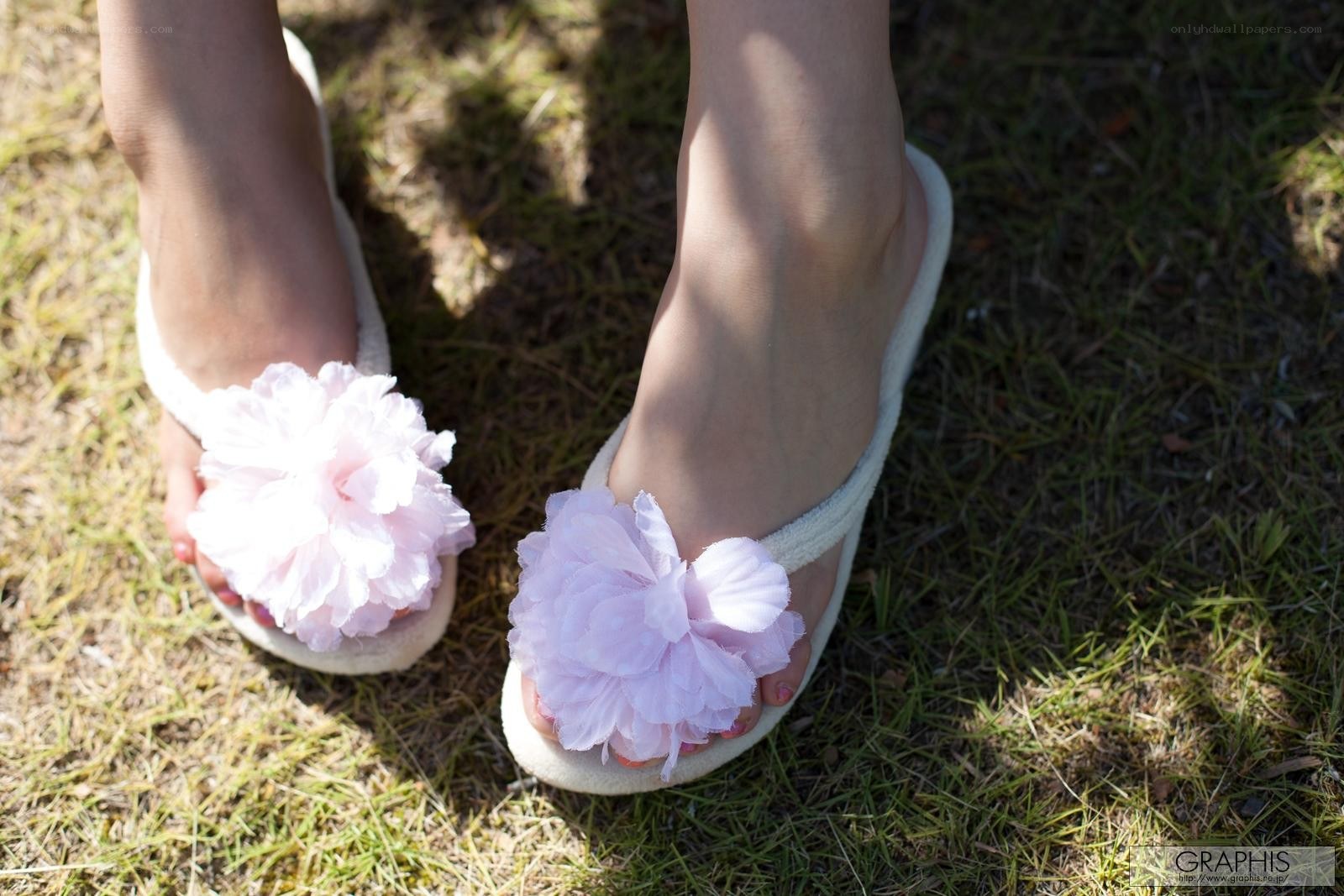 feet in floral sandals