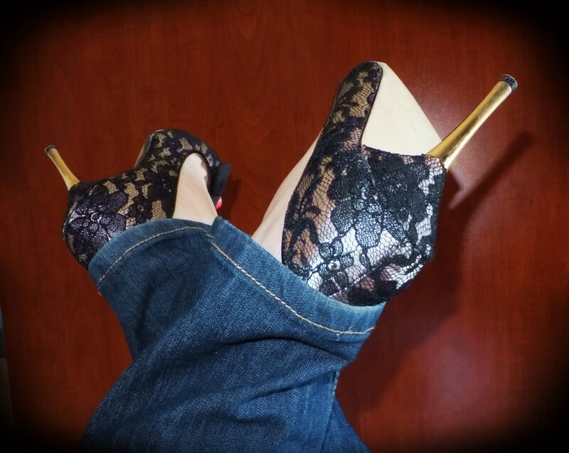 Feet in Lace Heels