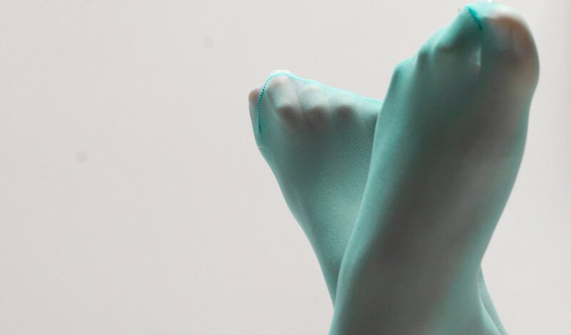 feet in light blue stockings