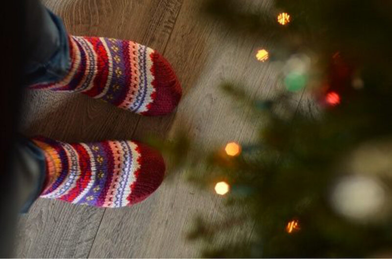 Feet in Patterned Socks