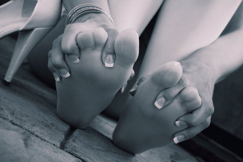 feet in sheer stockings