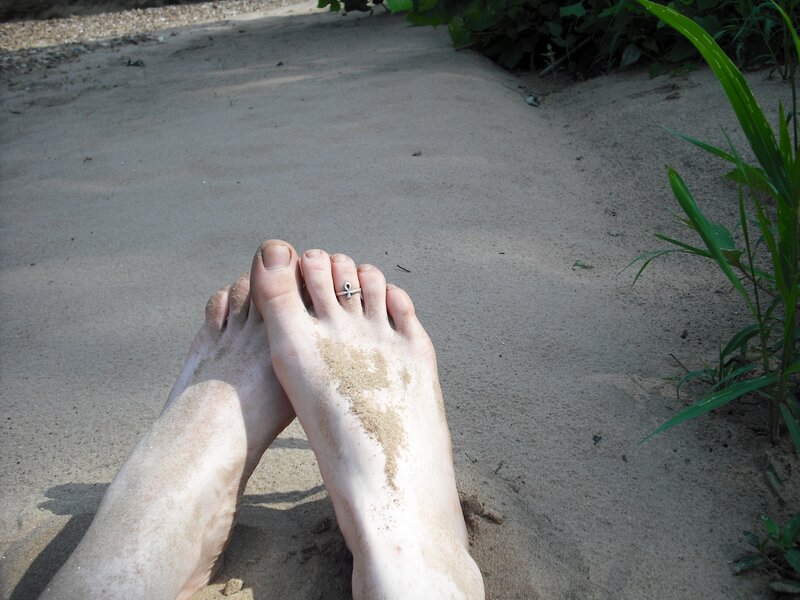 feet in the sand