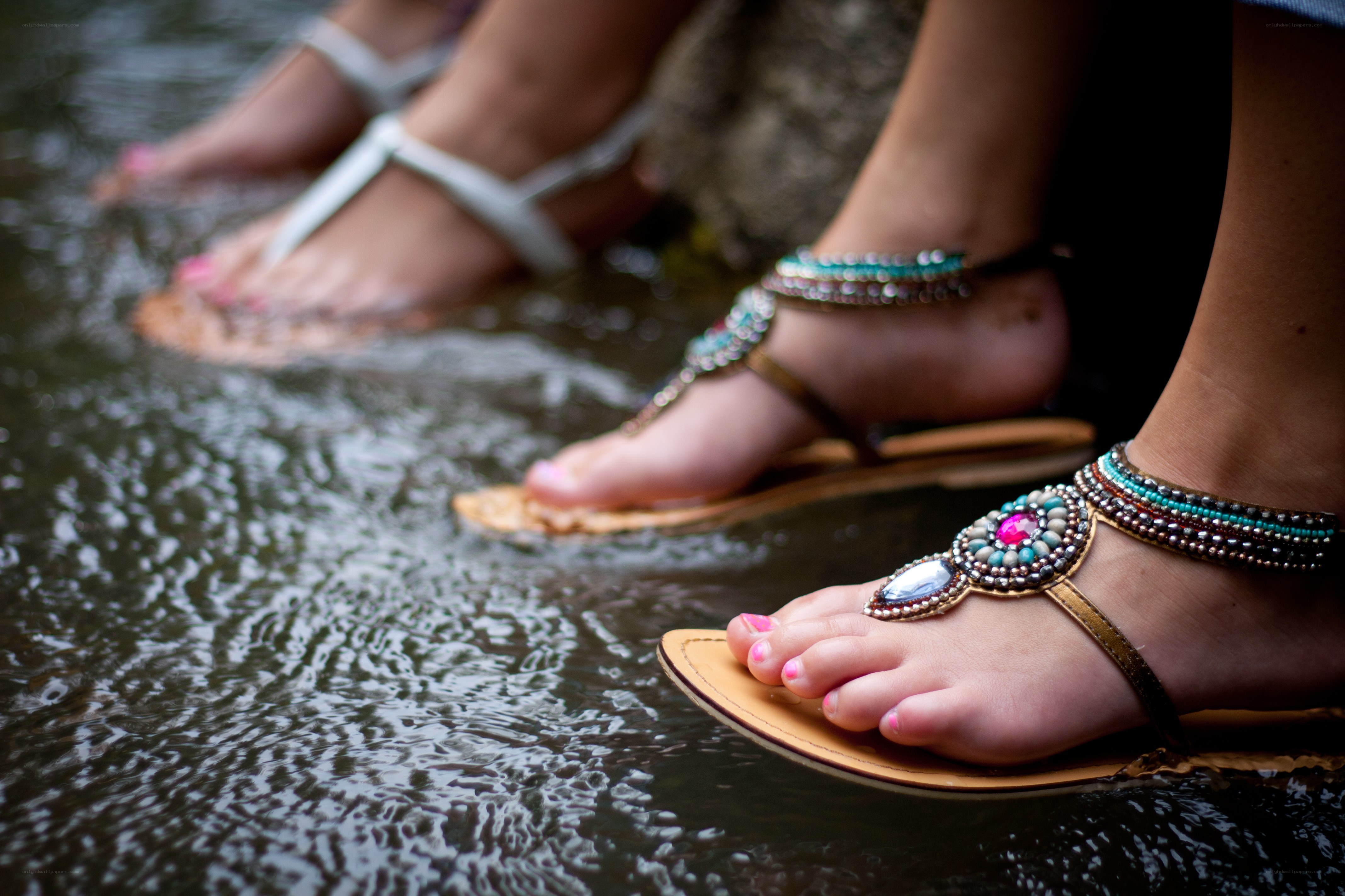 feet in water sandals
