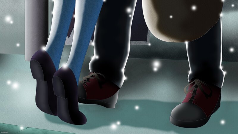 feet of three people