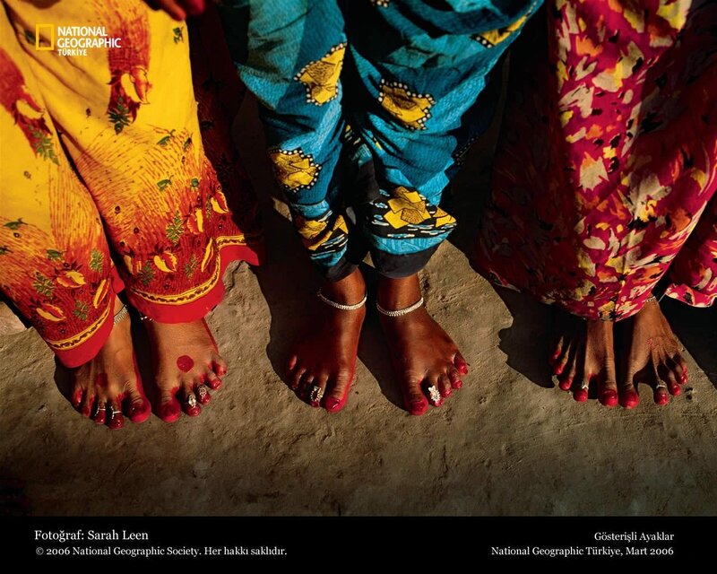 Feet of Women in Colorful Clothing