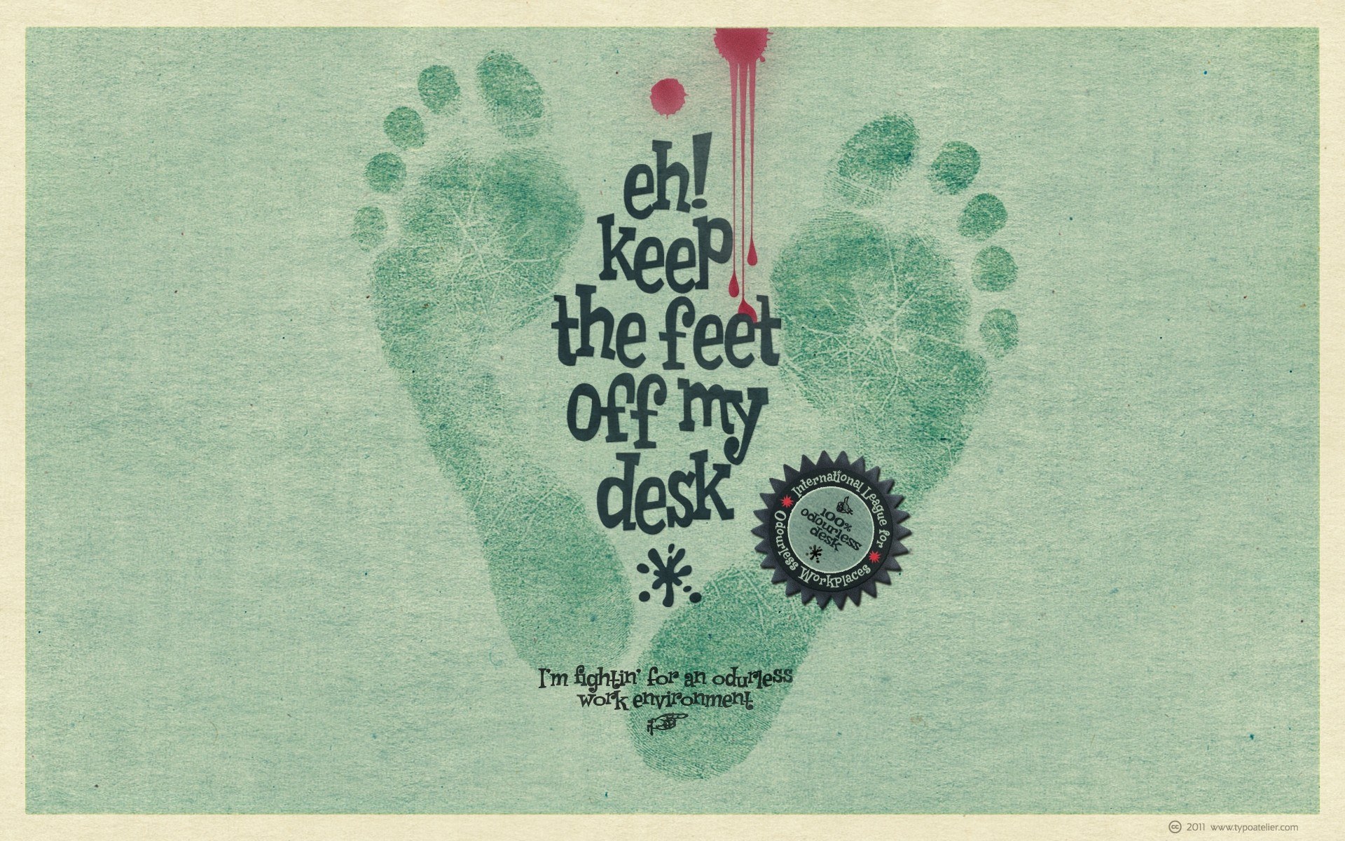 feet on desk poster