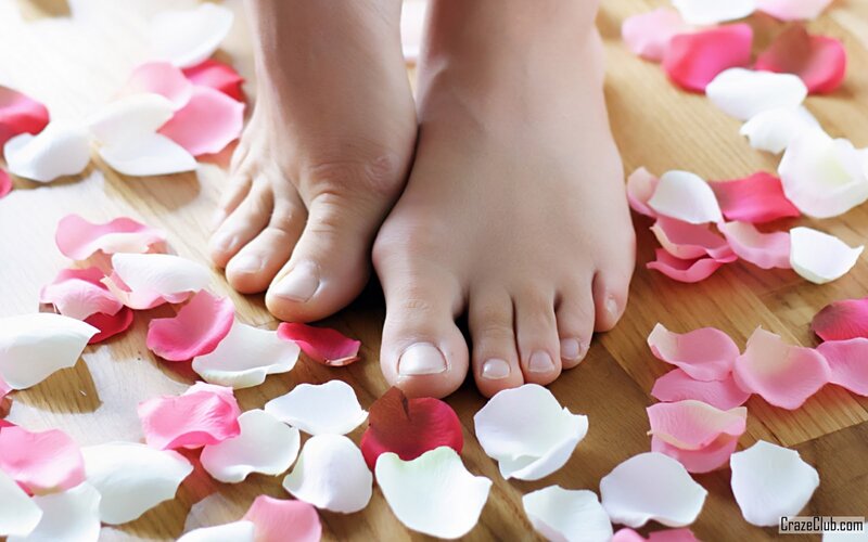 Feet on Rose Petals — Pink