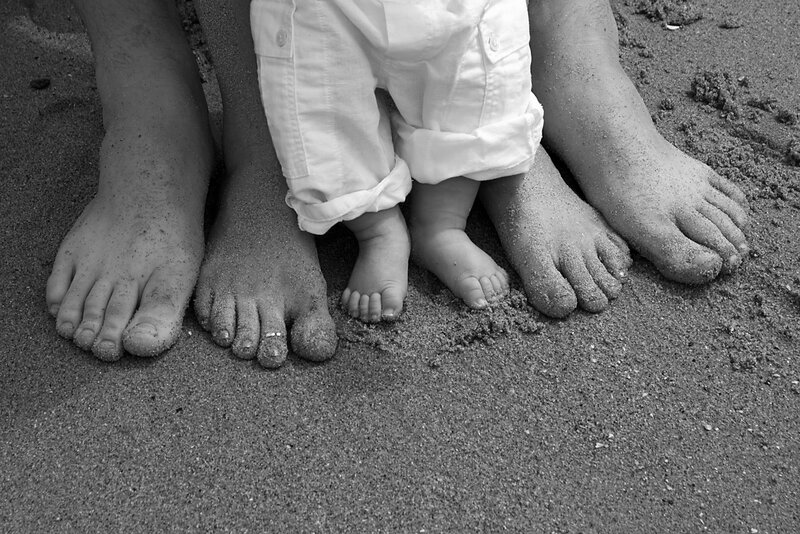 Feet on Sandy Beach — Black