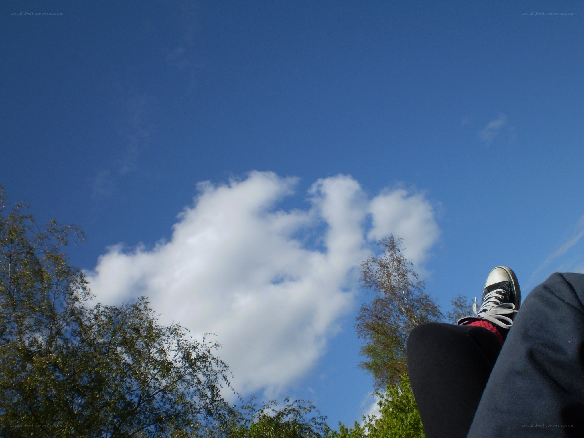 Feet up against the sky