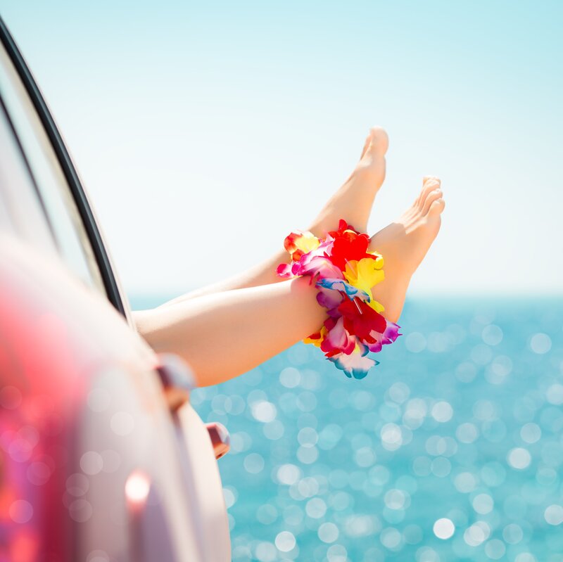 Feet with Flower Lei