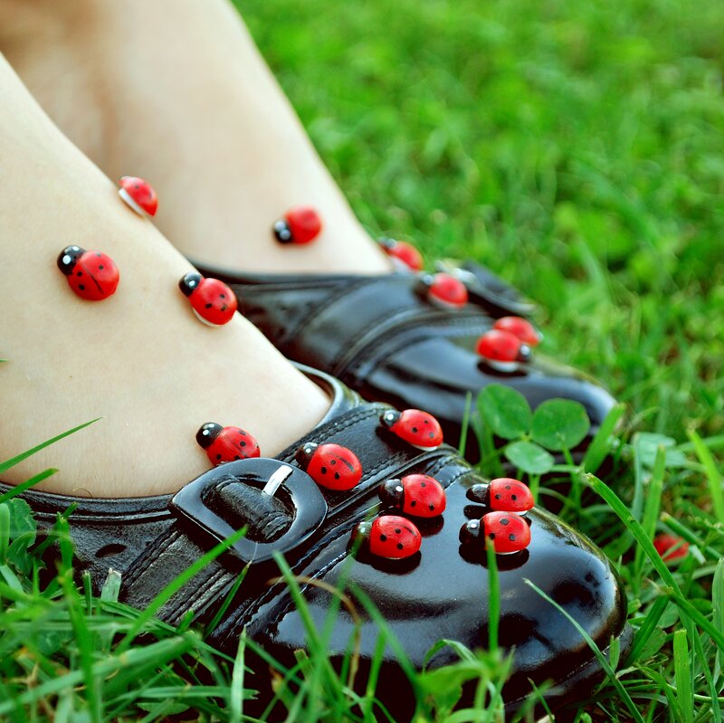 Feet with Ladybug Shoes