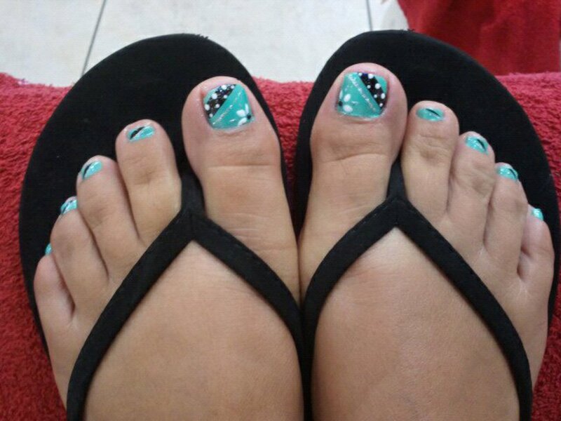 Feet with Nail Art — Black