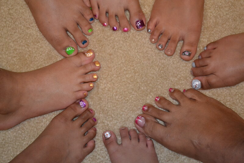 Feet with Painted Toenails — Beige
