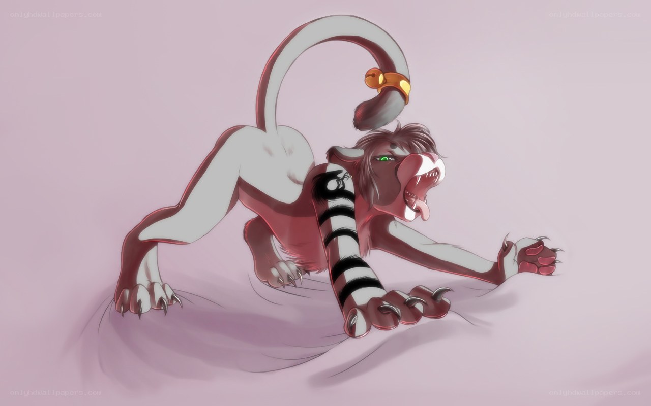 feline creature in aggressive pose