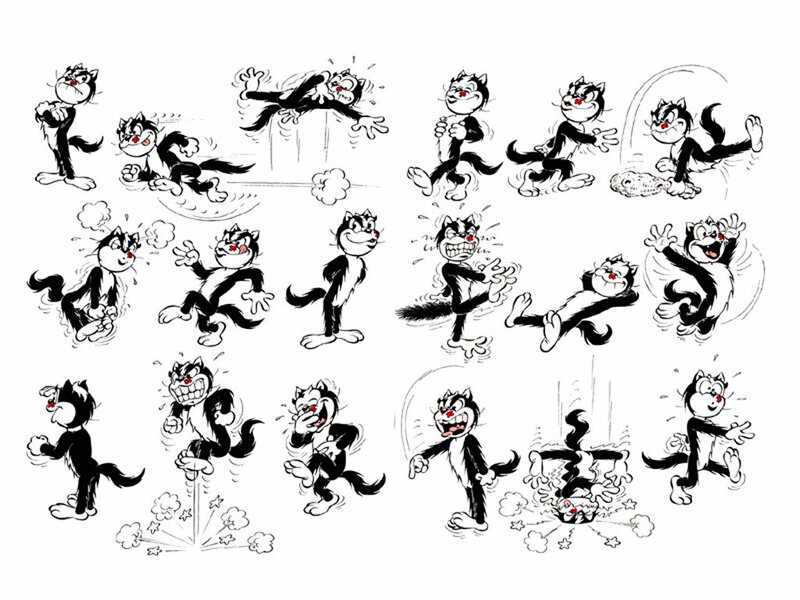 Felix the Cat animation poses