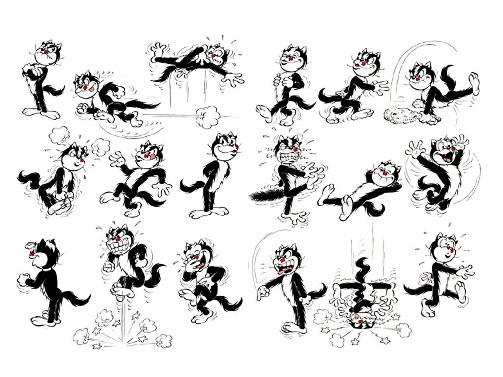 Felix the Cat animation poses