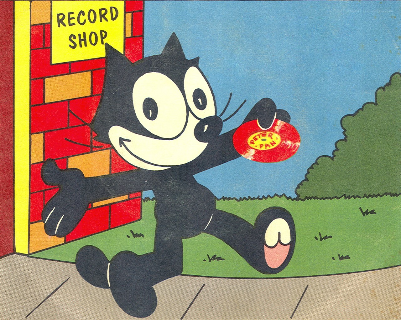 Felix the Cat at record shop