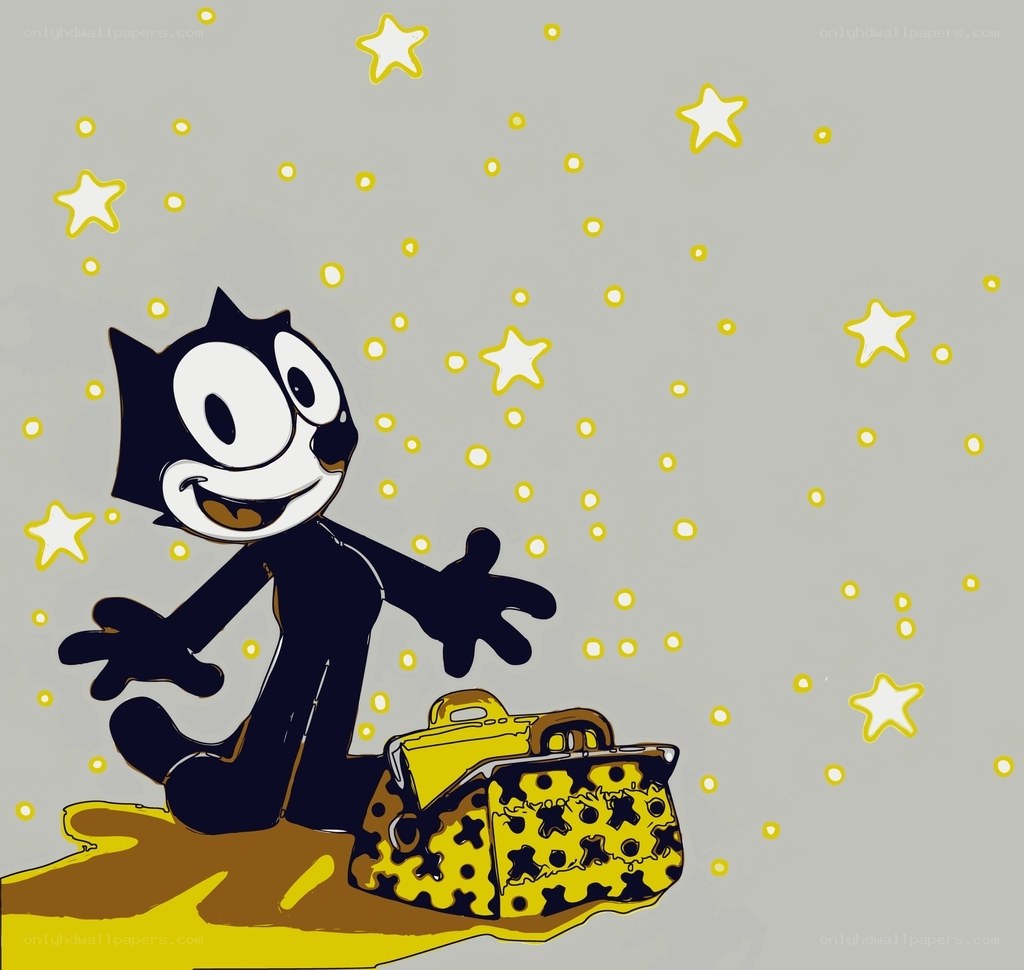 Felix the Cat with a suitcase