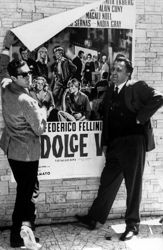Fellini and a film poster