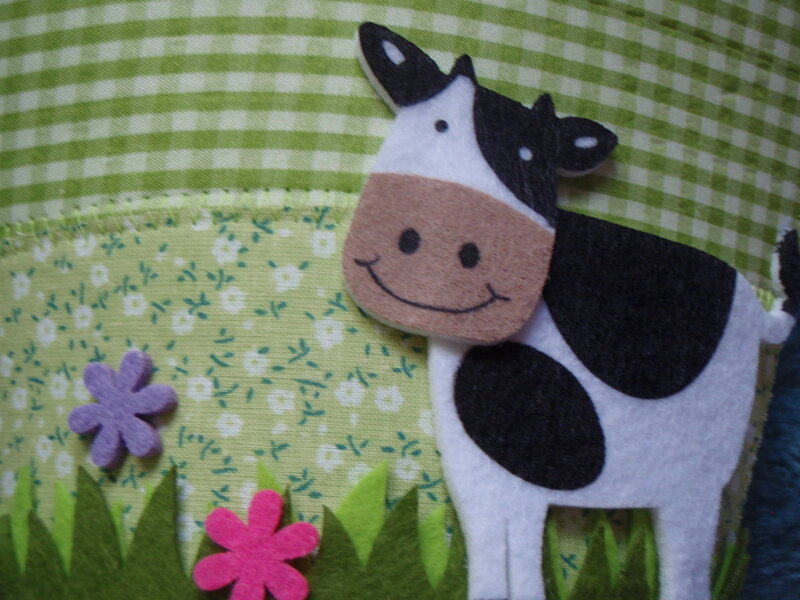 Felt Cow in Grass