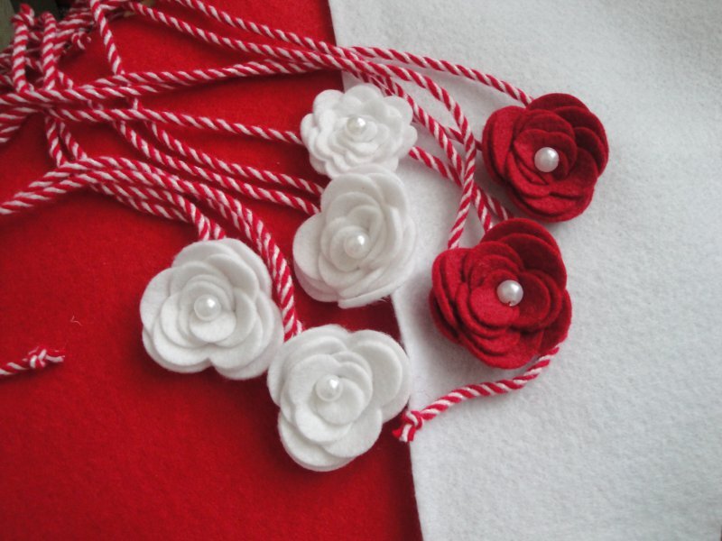 Felt Flowers on String