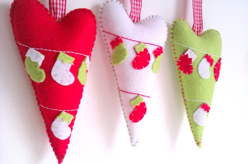 Felt Heart Ornaments