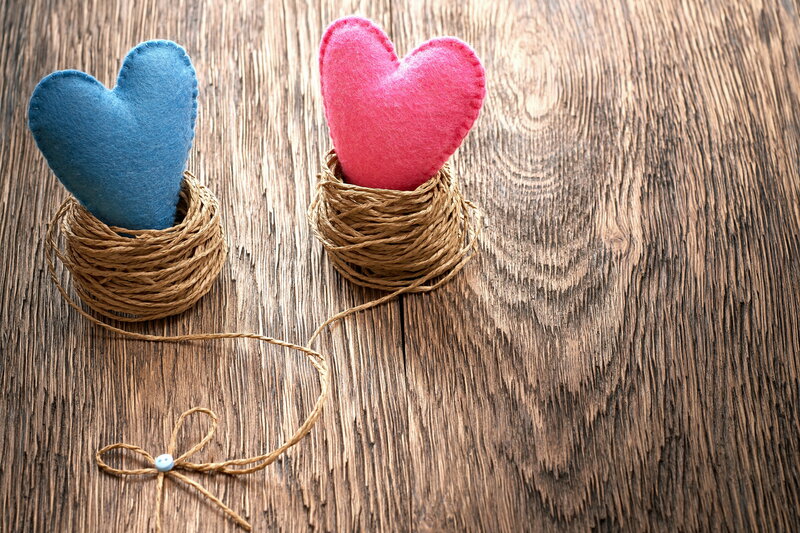 Felt Hearts in Nests