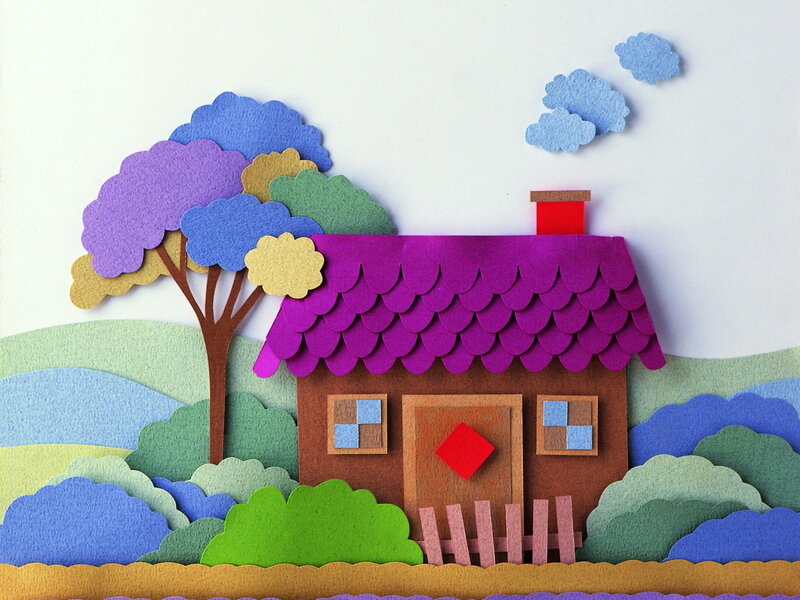 Felt House and Tree