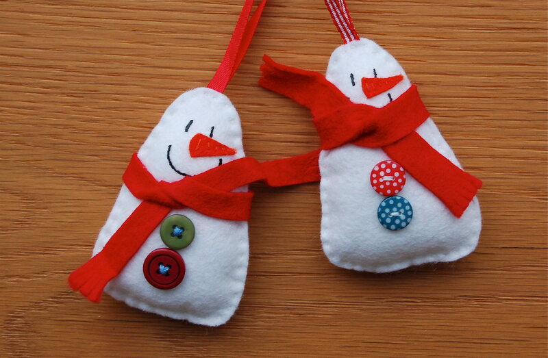 Felt Snowman Ornaments