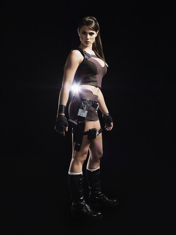female action character in tactical gear