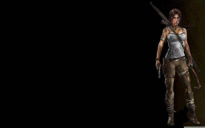 Female Adventurer with Weapons — Black